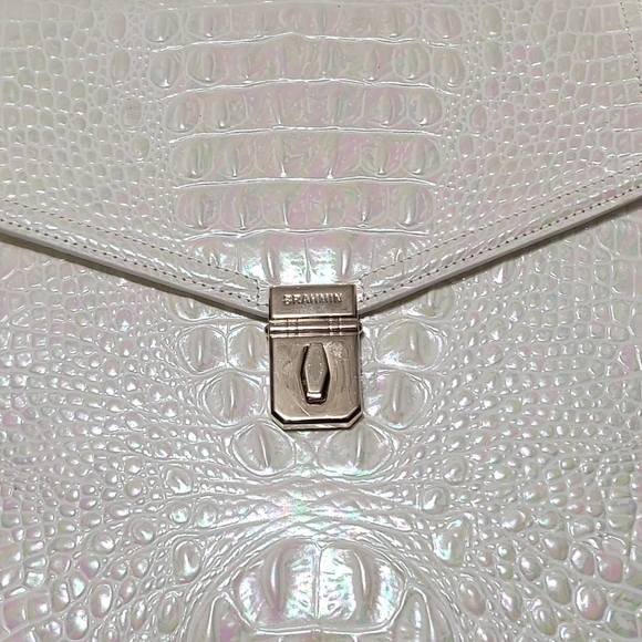 🌸 NWT BRAHMIN BACKPACK DESIGNER PURSE BAG RARE PEAL ITALIAN LEATHER EMBOSSED - Picture 13 of 14